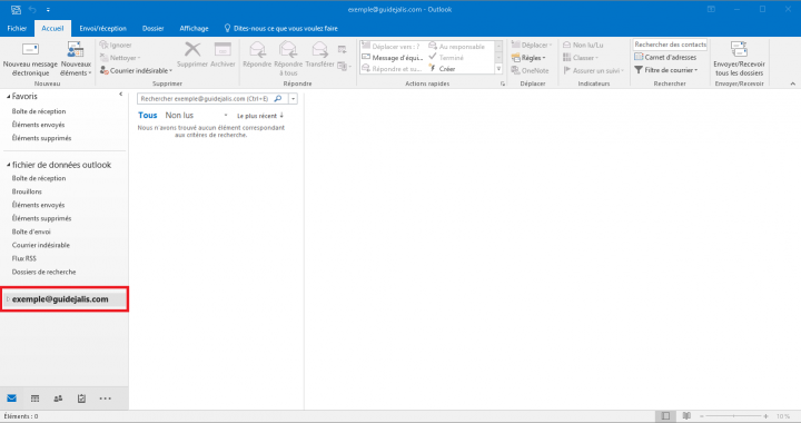 Ajout d'une adresse mail dans Microsoft Outlook 2016